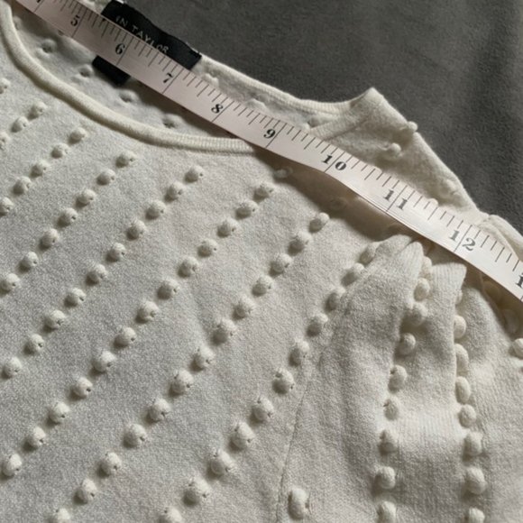 Ann Taylor Embossed Puff Sleeve Sweater - Picture 7 of 12